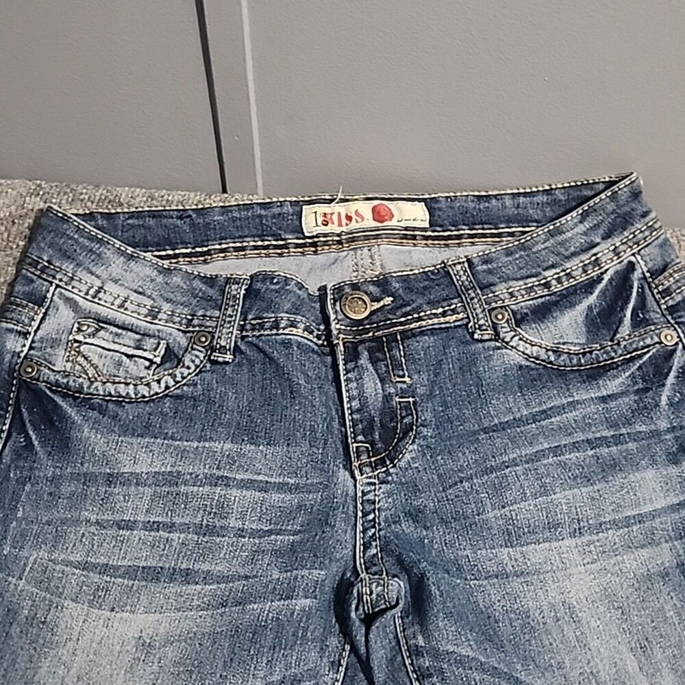 1st Kiss Denim Capri Jeans Womens Juniors Size 5 Blue Cropped Pockets Casual - Picture 7 of 14